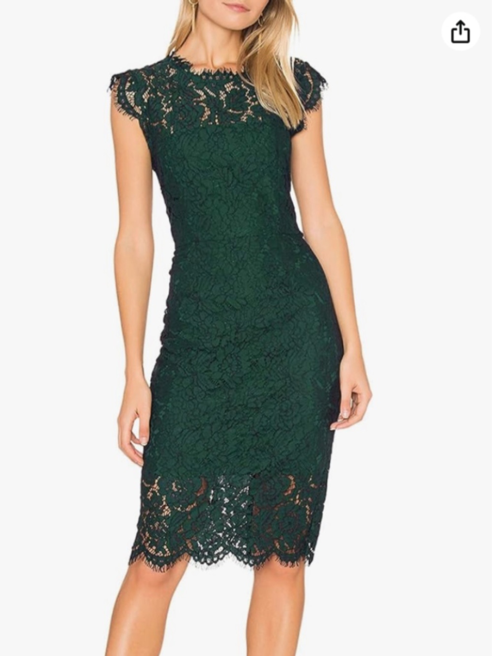 Green Lace Floral Cocktail Sheath dress